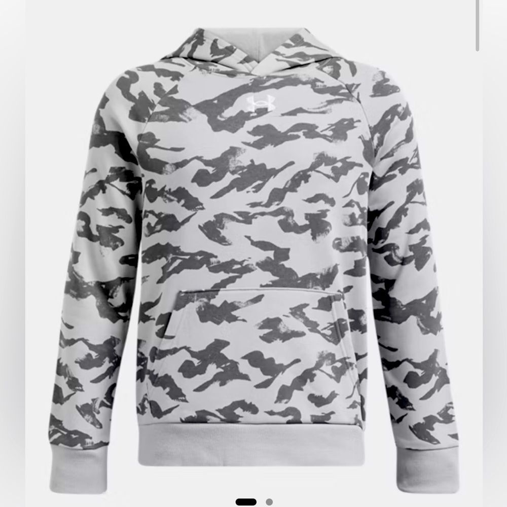 Under Armour UA Rival Fleece Printed grey hoodie sweatshirt